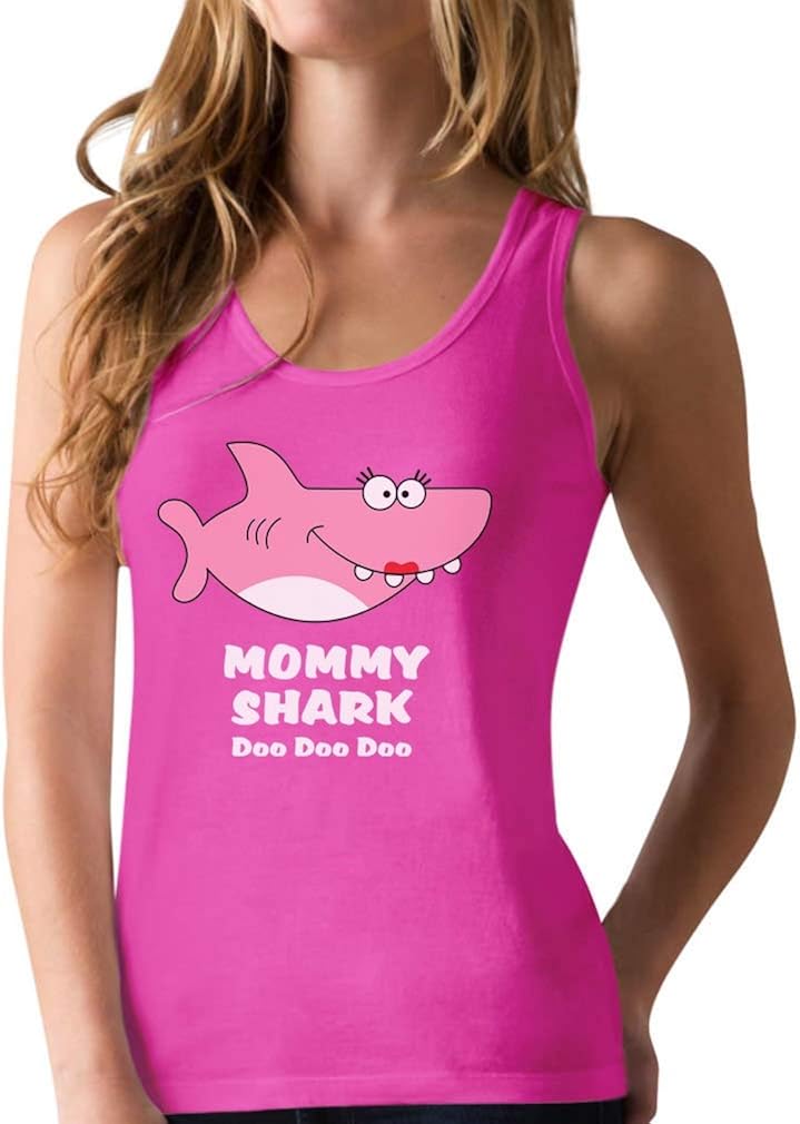 Tstars - Mommy Shark Doo doo doo Gift for Mom Racerback Tank Top