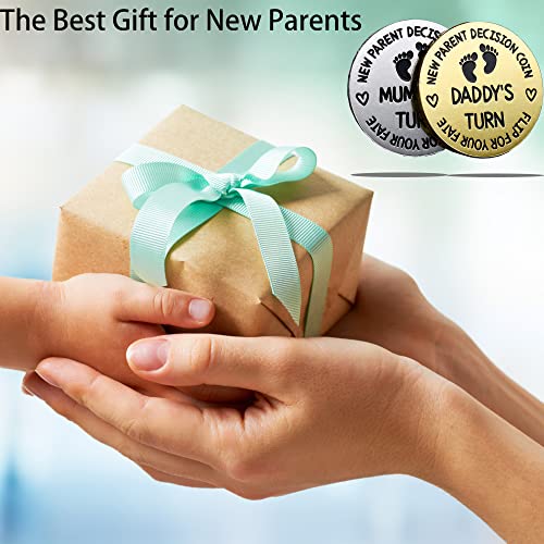 New Dad Mom Gifts Funny Decision Making Coin, New Baby Gift for