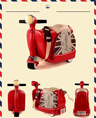 babyyugaChildren's trolley bag Toy Storage toy box Suitcase can be ride for children aged 3-6 Environmental protection ABS plastic , red