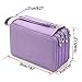 BTSKY PU Leather Colored Pencil Case with Compartments-72 Slots Handy Pencil Bags Large for Watercolor Pencils, Ordinary Pencils (Purple)