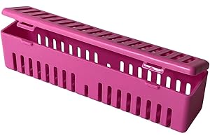 ELICTECH Plastic Dental Autoclave Container Sterilization Plastic Cassette Dental Box for Dental Instruments Dust-proof Cover (Purple)