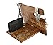 Natural Walnut Wood Phone Docking Station Desk Organizer Tablet Holder Key Hooks Coin Wallet Watch Stand Handmade Men Graduation Gift Husband Anniversary Dad Birthday Idea Nightstand for Him Gadget
