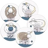 Tatkraft Funny Sheep Set of 5 Adhesive Bathroom Towel Hooks