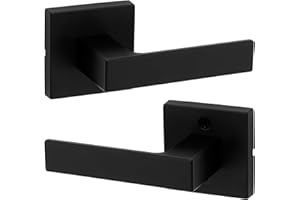 Kwikset Singapore Interior Passage Door Handle, Lever For Closet and Hallway Doors, Reversible Non-Locking Handle Lever, Matte Black, with Microban Protection