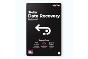 Stellar Data Recovery Professional for Windows Software | Recover Deleted Files, Partitions, & Monitor HDD/SSD Health | 1 PC 1 Year Subscription | Keycard Delivery