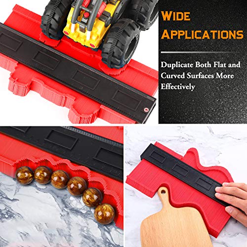 4 in 1 Contour Gauge, Apsung Profile Shape Duplicator, Precisely Measure Copy Ruler Contour Duplicator, Easy Cutting Irregular Shapes for Tiling Laminate Wood Marking Tool 10 Inch and 5 Inch - Thumbnail 2