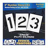 Pavement Stencils - 8 inch Number KIT Stencil Set