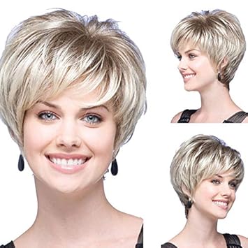 Amazon Com Newness Short Straight Wigs For Women Bob White