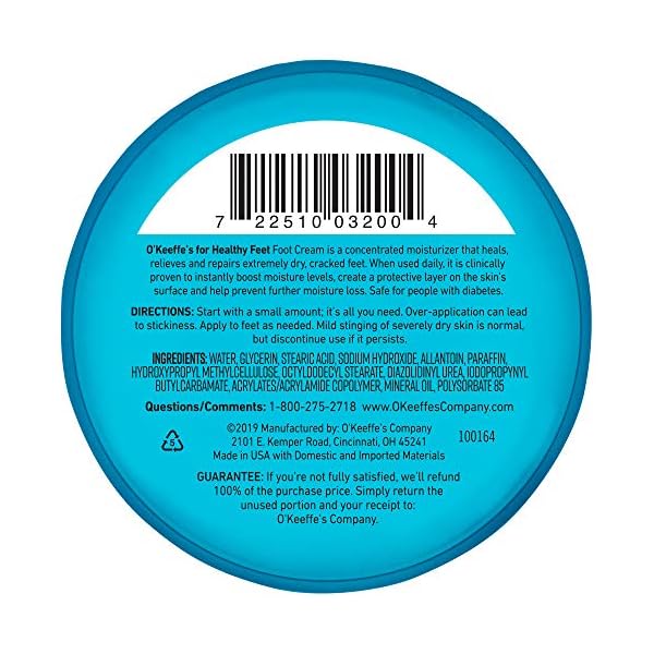 OKeeffes-K0320001-2-Healthy-Feet-Foot-Cream-in-Jar-2-Pack-32-oz O'Keeffe's K0320001-2 Healthy Feet Foot Cream in Jar (2 Pack), 3.2 oz