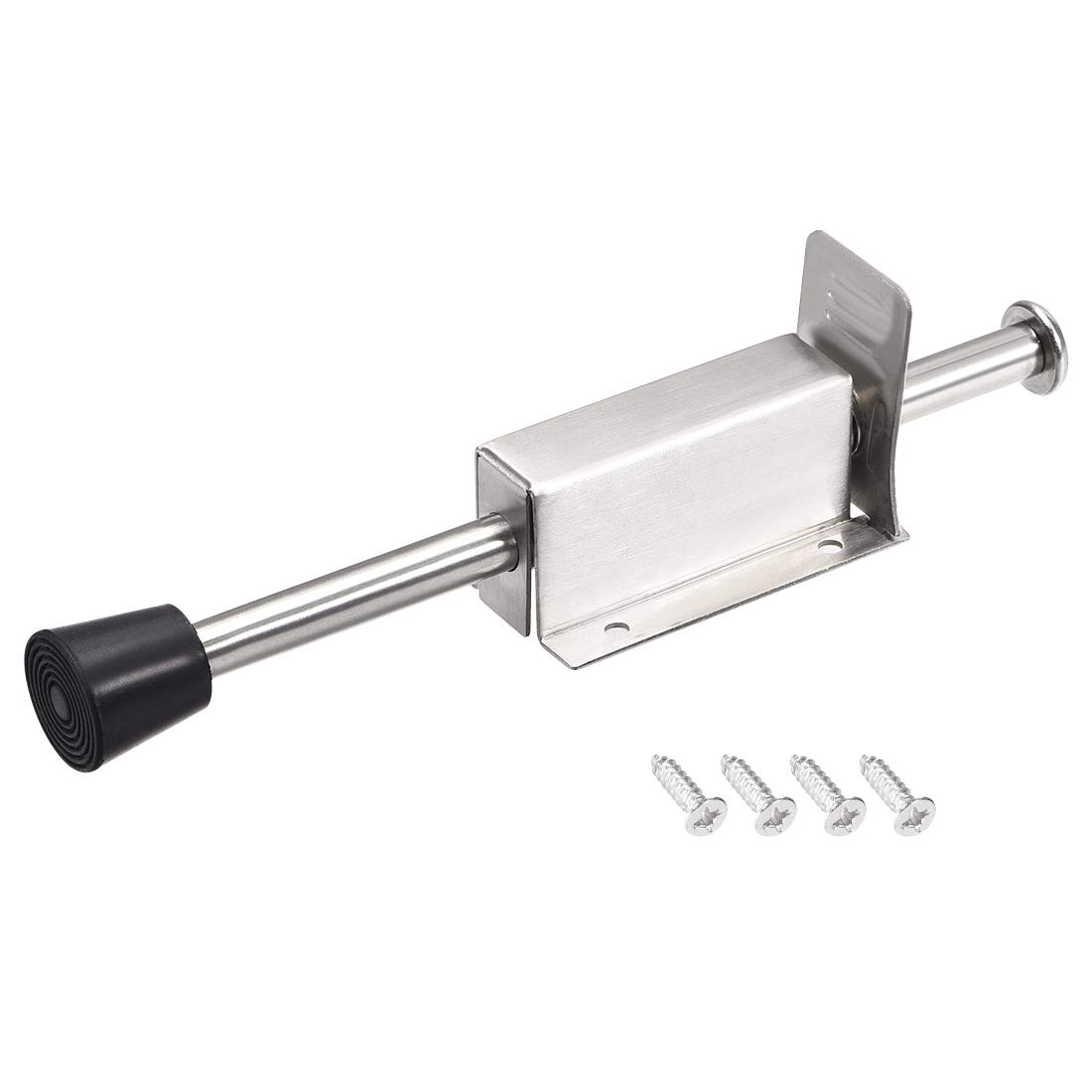 sourcing map Stainless Steel Door Stopper Spring Loaded Telescopic Step-on Door Holder Stop and Release by Foot 200mm Length