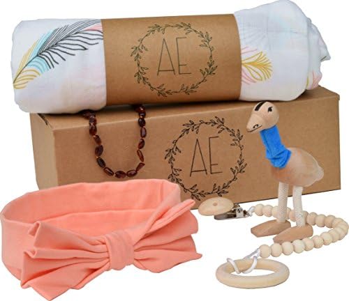 5 Piece Baby Girl Gift Set - Ready to GIVE - Unique Shower Gifts for Newborn Girls, Registry Essentials Basket, by After Eden Baby