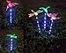 Sooreally Garden Solar Lights Outdoor, Solar Stake Multi Color Changing Decorative Fiber Optic Butterfly Hummingbird Dragonfly LED Lights, Path, Yard, Lawn, Patio (3 Different Pack)