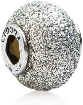 TEDORA ITALY 100% Hand-Made in Italy 925 Sterling Silver And PVC 'Glitter' Charm Beads BEPF012 Fits Pandora Bracelet