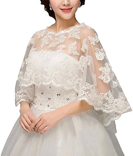 ZAHY Women's Wraps Cape Lace Shawl for Wedding Dresses