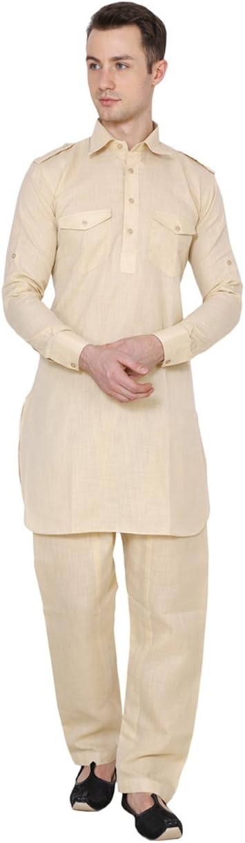 Kurta Varmohey Royal Men's Linen Pathani Suit