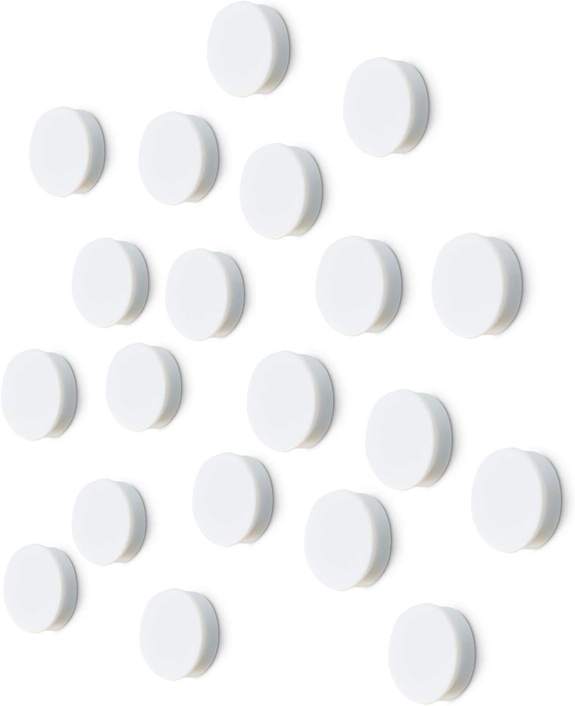 Scribble 30mm Round Whiteboard Magnets - 24 Pack Colourful Office Magnets for Classrooms Meeting Rooms & Lockers (White)