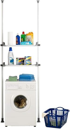 Wenko Teleskop System Herkules Twin Verstellbares Ordnungssystem Mit 2 Ablagen Fur Waschkuche Abstellraum Oder Den Begehbaren Kleiderschrank 116 190 X 165 300 X 38 Cm Aus Metall In Weiss Amazon De Kuche Haushalt