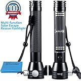 Gesentur Multi-function LED Tactical Flashlight ,Handheld Flashlight , Solar LED Camping Torch lamp ,Excellent for Car Travel ,Camping Safety,Self-protection or Emergency