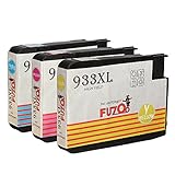 FUZOO High Capacity Replacement for HP 933XL Ink Cartridge (1 Cyan,1 Magenta,1 Yellow) Compatible with HP Officejet 6600 6700 6100 7610 7110