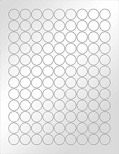 (6 SHEETS) 648 3/4" Blank Round Circle Clear MATTE (Transparent) LASER Stickers for Laser Printers. Size: 8-1/2"x11" Standard Sheets