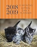 2018 2019 15 Months Kitten Daily Planner: Academic Hourly Organizer In 15 Minute Interval; Cat Front Cover; Appointment Calendar With Address Book & Notes; Monthly & Weekly Goals Journal With Quotes by ZenWerkz