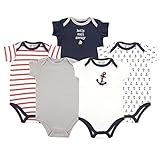 Luvable Friends 5 Pack Bodysuits, Boy Nautical, 3-6 Months