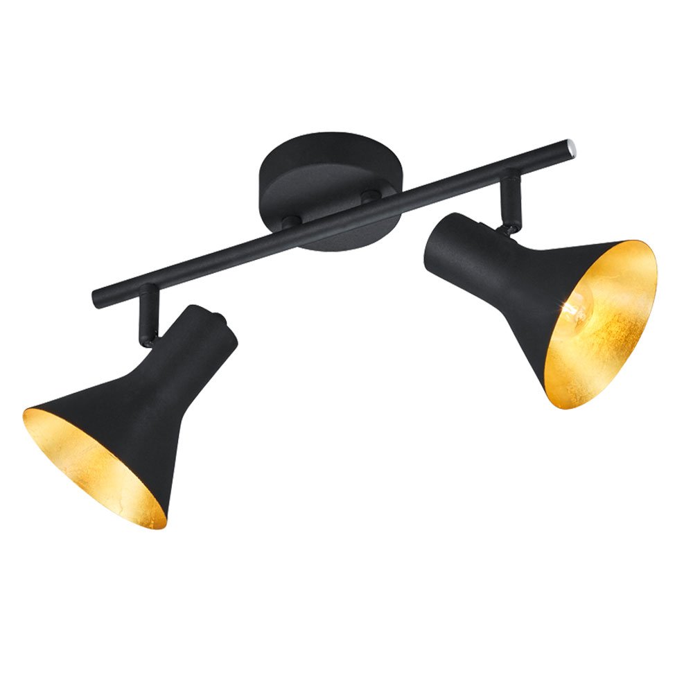 Reality Lamps, spot lamp, Metal, Black/Gold Light Bar 2-Flame Black/Gold