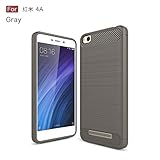 Redmi 4A Case,Ultra Light Carbon Fiber Armor ShockProof Brushed Silicone Grip Case For Xiaomi Redmi 4A ( Color : Gray )
