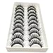 Bluelans® 10 Pairs Long Cross False Eyelashes Makeup Natural 3D Fake Thick Black Eye Lashes