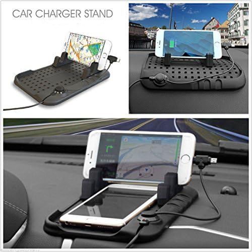 ETopLike Silicon Car Anti-slip Mat Pad Phone Holder Multi-function Dock with Magnetic 2 in 1 Charging Cable Car Stander For Samsung S5/S6/S7 iPhone 5/6/6s/7/7s GPS