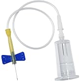 Blood Collection Needles, 23G Butterfly Needles with Holder 3/4" x 12" Sterile Individually Wrapped - 20PCS