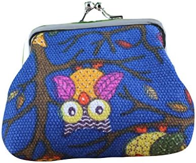 Purse, Mikey Store Fashion Women Lovely Style Lady Small Wallet Hasp Owl Clutch Bag (Dark Blue)