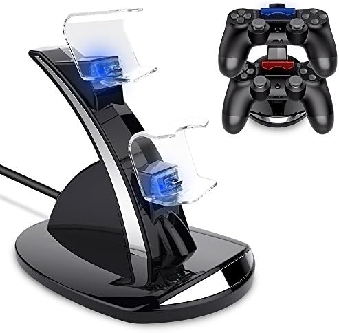 EALNK PS4 Controller Charger Station Dual USB Charging Station for PS4/PS4 Pro/PS4 Slim Controller - Fast Charging Dock & LED Indicator