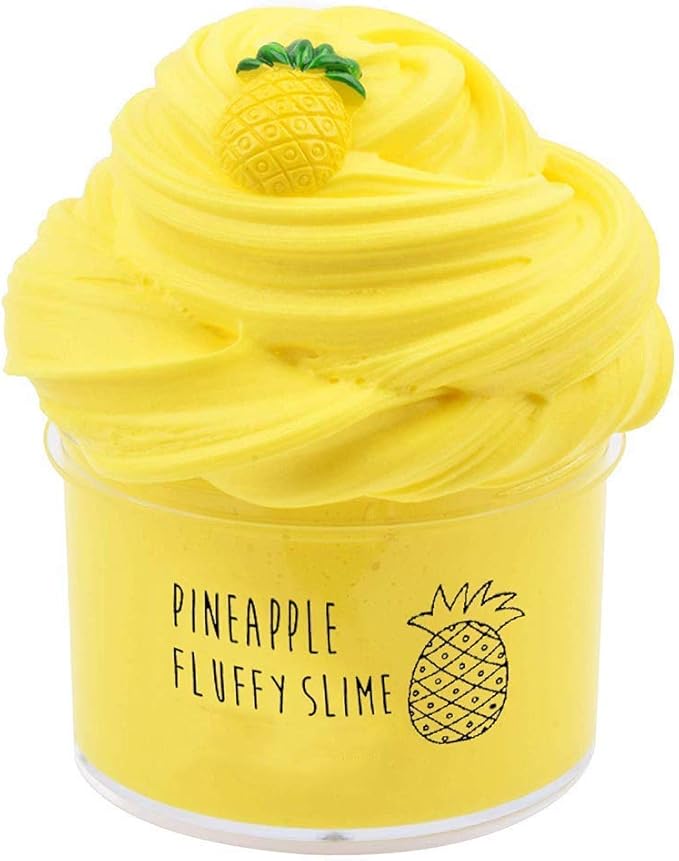 BESTZY Pineapple Fruit Fluffy Foam Slime Clay Putty Scented DIY Light
