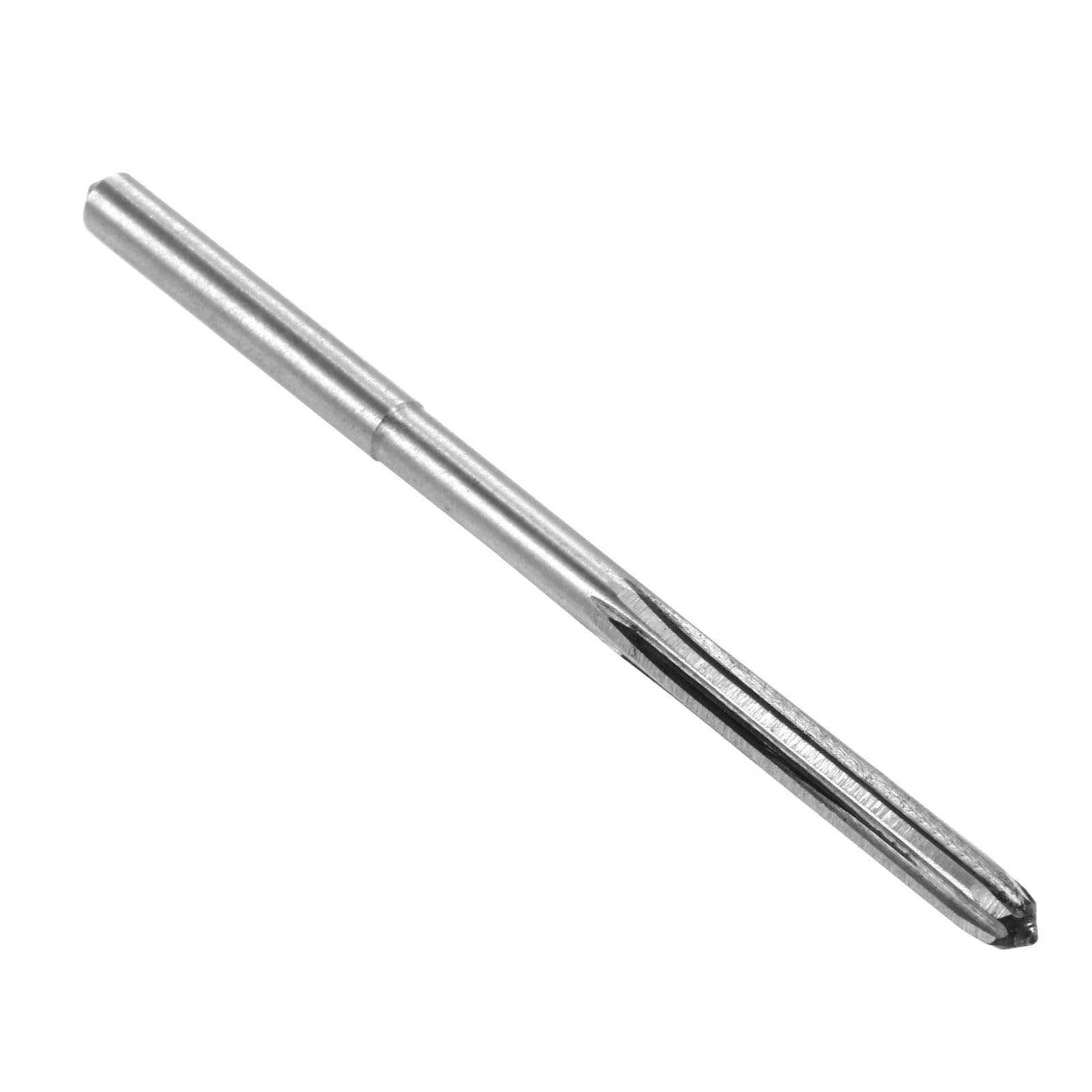 sourcing map 4.6mm Chucking Reamer, HSS Cobalt M35 Lathe Machine Reamer D4 6 Straight Flutes, Round Shank Milling Cutting Tool, for Stainless Steel Alloy Copper Metal