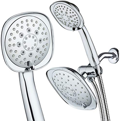 AquaDance, Chrome Luxury Square HighPressure Giant 7.3" Rain Shower Head/Handheld Spa Combo