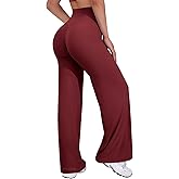 VOYJOY Straight Leggings Bottoms Wide Leg Pants for Women 29"/ 31.5"/33"/35" High Waist Stretch Casual Sweatpants