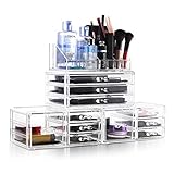 Imaison Home Makeup Organizer and Jewelry Organizer and Acrylic Makeup Organizer,Cosmetic Organizers Storage，4 Pieces 11 Drawers Set
