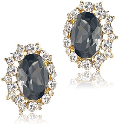 NYF E-01 Fashion Earring with Swaroski Crystal Elements Cz Crystal Elegant Oval