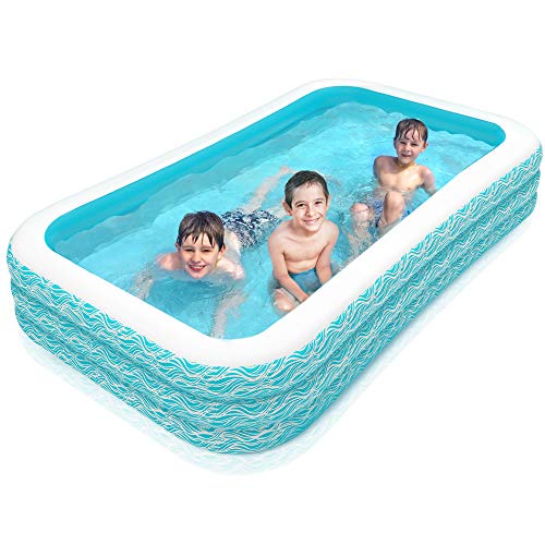 heytech Family Inflatable Swimming Pool, 118" X 72" X 22" Full-Sized Inflatable Lounge Pool for Kiddie, Kids, Adult, Toddlers for Ages 3+, Outdoor, Garden, Backyard Summer Water Party Blow up Pool… - Image 2
