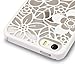 iPhone SE Case, GreatShield TACT Series Design Pattern Rubber Coating Slim Fit Hard Case Cover for Apple iPhone SE / 5S / 5 (Flora - White)