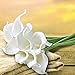 20pcs Calla Lily Bridal Wedding Bouquet head Latex Real Touch Flower Bouquets (Pure white)