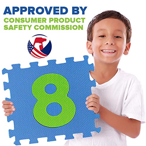 SAFEST Non Toxic Alphabet Puzzle Mat THICKEST ABC + Numbers 0 to 9