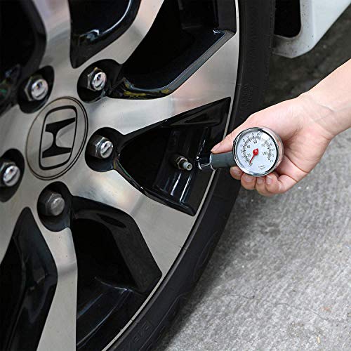 ZHSMS Valve Core Tool Set with Tire Pressure Gauge 20Pcs Valve Cores 10Pcs Tire Valve Caps 4-Way Valve Tool Dual Single Head Valve Core Remover Tire Repair Tool