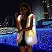 Women Faux Fur Outwear Winter Light Up Burning Glow Fluffy Sparking Rainbow LED Costume Waistcoat