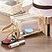 Zodaca Travel Sundry Bag, Transparent Cosmetic Bag for carrying Makeup Toiletry Compact Size, Clear/Gold