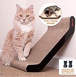 Modern Cat Scratcher Lounge with Recycled Corrugated Cardboard Bed - Includes Catnip (Wall Recliner)