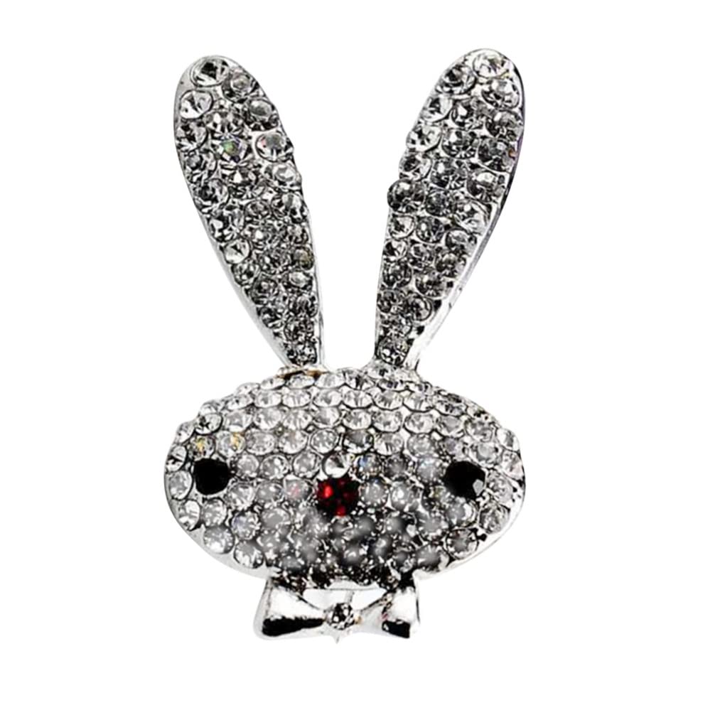 SOIMISS Animal Brooch Pin Rhinestones Bunny Breastpin Crystal Rabbit Brooch Easter Glitter Badge Jewelry Lapel Pin Cardigan Corsage Wedding