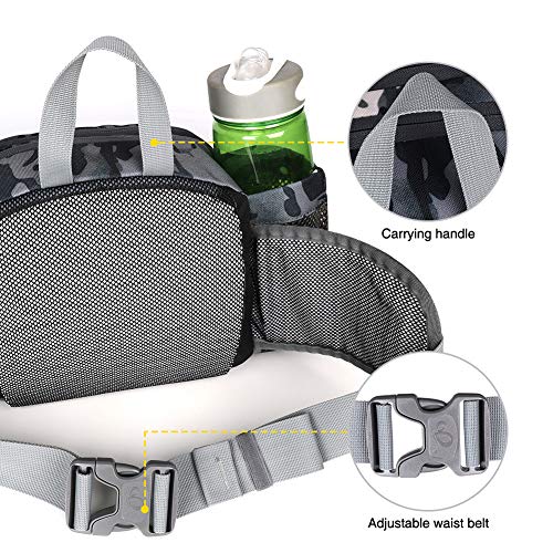 WATERFLY Fanny Pack with Water Bottle Holder Hiking Waist Packs for
