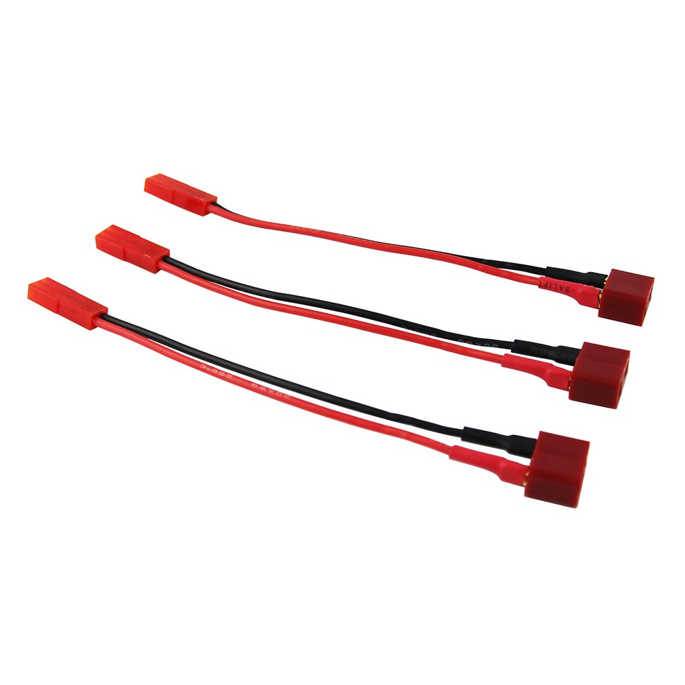 OliYin 3pcs Female Deans T-Plug to Female JST Connector Adapter 10cm 20awg Wire(pack of 3)
